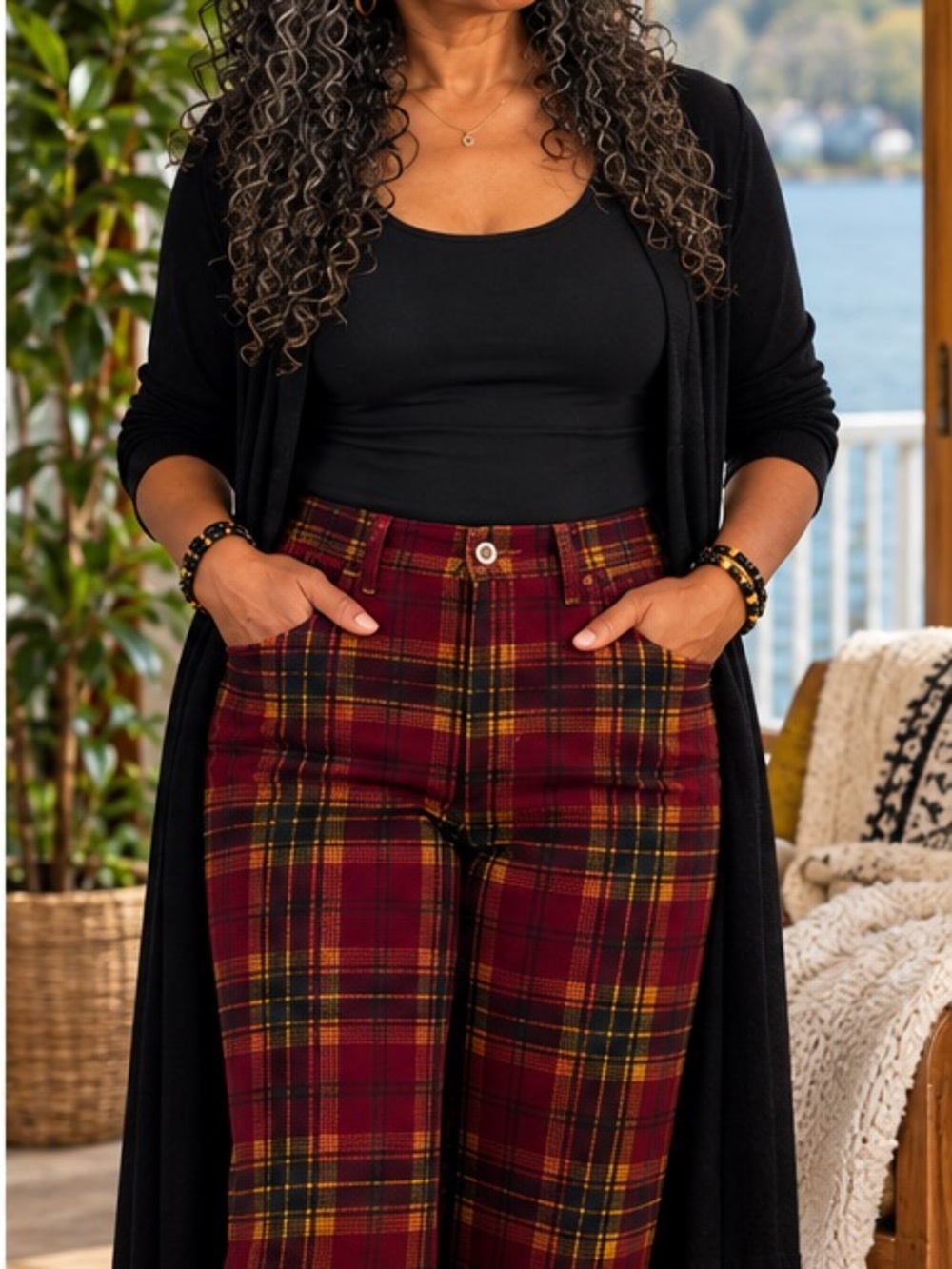 JPG Jean’s Vintage Woman's Red Plaid Pants - Classic Tartan Style